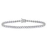 14kt White Gold Womens Round Diamond Classic Tennis Bracelet 4.00 Cttw