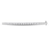 14kt White Gold Womens Round Diamond Classic Bangle Bracelet 2.00 Cttw