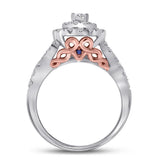 14kt Two-tone Gold Womens Round Diamond Bridal Wedding Engagement Ring Band Set 1.00 Cttw (Certified)