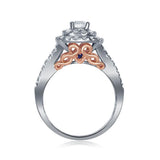 14kt Two-tone Gold Womens Round Diamond Bridal Wedding Engagement Ring Band Set 1-1/2 Cttw (Certified)