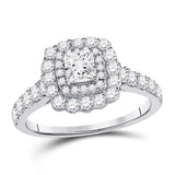 14kt White Gold Womens Princess Diamond Solitaire Bridal Wedding Engagement Ring 1-1/5 Cttw (Certified)