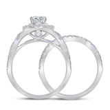 14kt White Gold Womens Round Diamond Bridal Wedding Engagement Ring Band Set 2.00 Cttw (Certified)