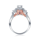 14kt Two-tone Gold Womens Round Diamond Bridal Wedding Engagement Ring Band Set 1-1/2 Cttw (Certified)