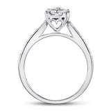 14kt White Gold Womens Round Diamond Solitaire Bridal Wedding Engagement Ring 1/2 Cttw