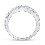 14kt White Gold Womens Round Diamond Anniversary Band Ring 2-5/8 Cttw