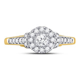 14kt Yellow Gold Womens Round Diamond Solitaire Bridal Wedding Engagement Ring 1/2 Cttw (Certified)