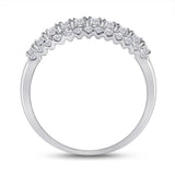 14kt White Gold Womens Round Diamond Classic Anniversary Band Ring 3/4 Cttw