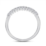 14kt White Gold Womens Round Diamond Classic Anniversary Ring 1/2 Cttw