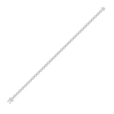 14kt White Gold Womens Round Diamond Cluster Tennis Bracelet 1-7/8 Cttw