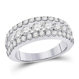 14kt White Gold Womens Round Diamond Anniversary Band Ring 2.00 Cttw