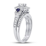 14kt White Gold Womens Round Diamond Bridal Wedding Engagement Ring Band Set 1.00 Cttw (Certified)