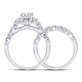 14kt White Gold Womens Round Diamond Bridal Wedding Engagement Ring Band Set 2.00 Cttw (Certified)