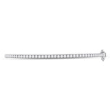 14kt White Gold Womens Round Diamond Classic Bangle Bracelet 1.00 Cttw