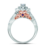14kt Two-tone Gold Womens Round Diamond Bridal Wedding Engagement Ring Band Set 1.00 Cttw (Certified)