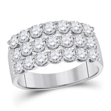 14kt White Gold Womens Round Diamond Anniversary Band Ring 2.00 Cttw