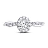 14kt White Gold Womens Oval Diamond Solitaire Bridal Wedding Engagement Ring 1/3 Cttw (Certified)