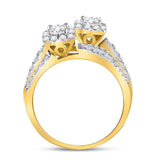 14kt Yellow Gold Womens Princess Diamond Bridal Wedding Engagement Ring Band Set 1.00 Cttw