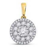 14kt Yellow Gold Womens Round Diamond Solitaire Fashion Pendant 1/2 Cttw