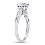 14kt White Gold Womens Round Diamond Solitaire Bridal Wedding Engagement Ring 1/2 Cttw