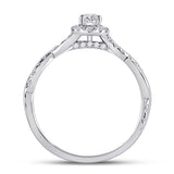 14kt White Gold Womens Oval Diamond Halo Bridal Wedding Engagement Ring 5/8 Cttw
