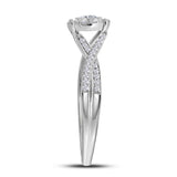14kt White Gold Womens Round Diamond Solitaire Bridal Wedding Engagement Ring 1/3 Cttw (Certified)