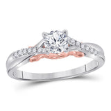 14kt White Gold Womens Round Diamond Solitaire Bridal Wedding Engagement Ring 1/2 Cttw (Certified)