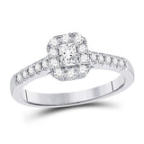 14kt White Gold Womens Emerald Diamond Solitaire Bridal Wedding Engagement Ring 1/2 Cttw (Certified)