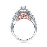 14kt Two-tone Gold Womens Round Diamond Bridal Wedding Engagement Ring Band Set 2.00 Cttw (Certified)