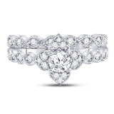 14kt Two-tone Gold Womens Round Diamond Bridal Wedding Engagement Ring Band Set 3/4 Cttw (Certified)