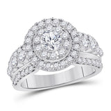 14kt White Gold Womens Round Diamond Solitaire Bridal Wedding Engagement Ring 2.00 Cttw (Certified)