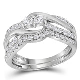 14kt White Gold Womens Round Diamond Bridal Wedding Engagement Ring Band Set 3/4 Cttw (Certified)