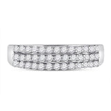 14kt White Gold Womens Round Diamond Classic Anniversary Ring 1/2 Cttw