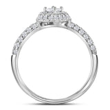 14kt White Gold Womens Princess Diamond 2-stone Bridal Wedding Engagement Ring 1.00 Cttw (Certified)