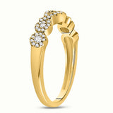 14kt Yellow Gold Womens Round Diamond 3-stone Band Ring 3/8 Cttw