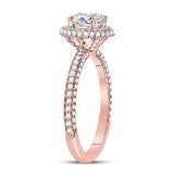 14kt Rose Gold Womens Round Diamond Solitaire Bridal Wedding Engagement Ring 1-5/8 Cttw (Certified)
