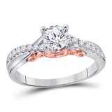 14kt White Gold Womens Round Diamond Solitaire Bridal Wedding Engagement Ring 5/8 Cttw (Certified)