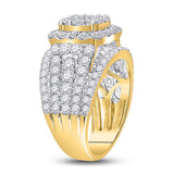 14kt Yellow Gold Womens Round Diamond Cluster Bridal Wedding Engagement Ring 3.00 Cttw