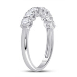 14kt White Gold Womens Round Diamond Classic Anniversary Band Ring 1.00 Cttw