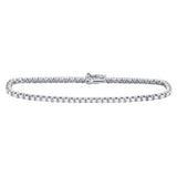 14kt White Gold Womens Round Diamond Classic Tennis Bracelet 3.00 Cttw