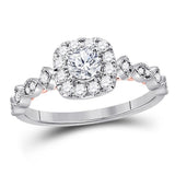 14kt Two-tone Gold Womens Round Diamond Solitaire Bridal Wedding Engagement Ring 3/4 Cttw (Certified)