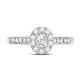 14kt White Gold Womens Oval Diamond Solitaire Bridal Wedding Engagement Ring 1/5 Cttw (Certified)