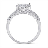 14kt White Gold Womens Round Diamond Flower Cluster Ring 1.00 Cttw