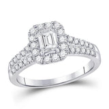 14kt White Gold Womens Emerald Diamond Solitaire Bridal Wedding Engagement Ring 1.00 Cttw (Certified)
