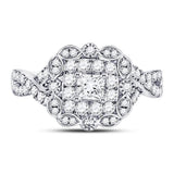 14kt White Gold Womens Princess Diamond Solitaire Bridal Wedding Engagement Ring 1.00 Cttw (Certified)