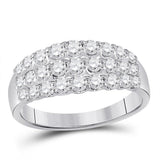 14kt White Gold Womens Round Diamond Anniversary Band Ring 1.00 Cttw