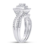 14kt White Gold Womens Round Diamond Bridal Wedding Engagement Ring Band Set 1.00 Cttw (Certified)