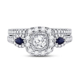 14kt White Gold Womens Round Diamond Bridal Wedding Engagement Ring Band Set 1.00 Cttw (Certified)