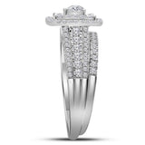 14kt White Gold Womens Round Diamond Bridal Wedding Engagement Ring Band Set 1.00 Cttw (Certified)