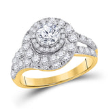 14kt Yellow Gold Womens Round Diamond Solitaire Bridal Wedding Engagement Ring 2.00 Cttw (Certified)