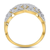 14kt Yellow Gold Womens Round Diamond Right Hand Band Ring 1-1/3 Cttw